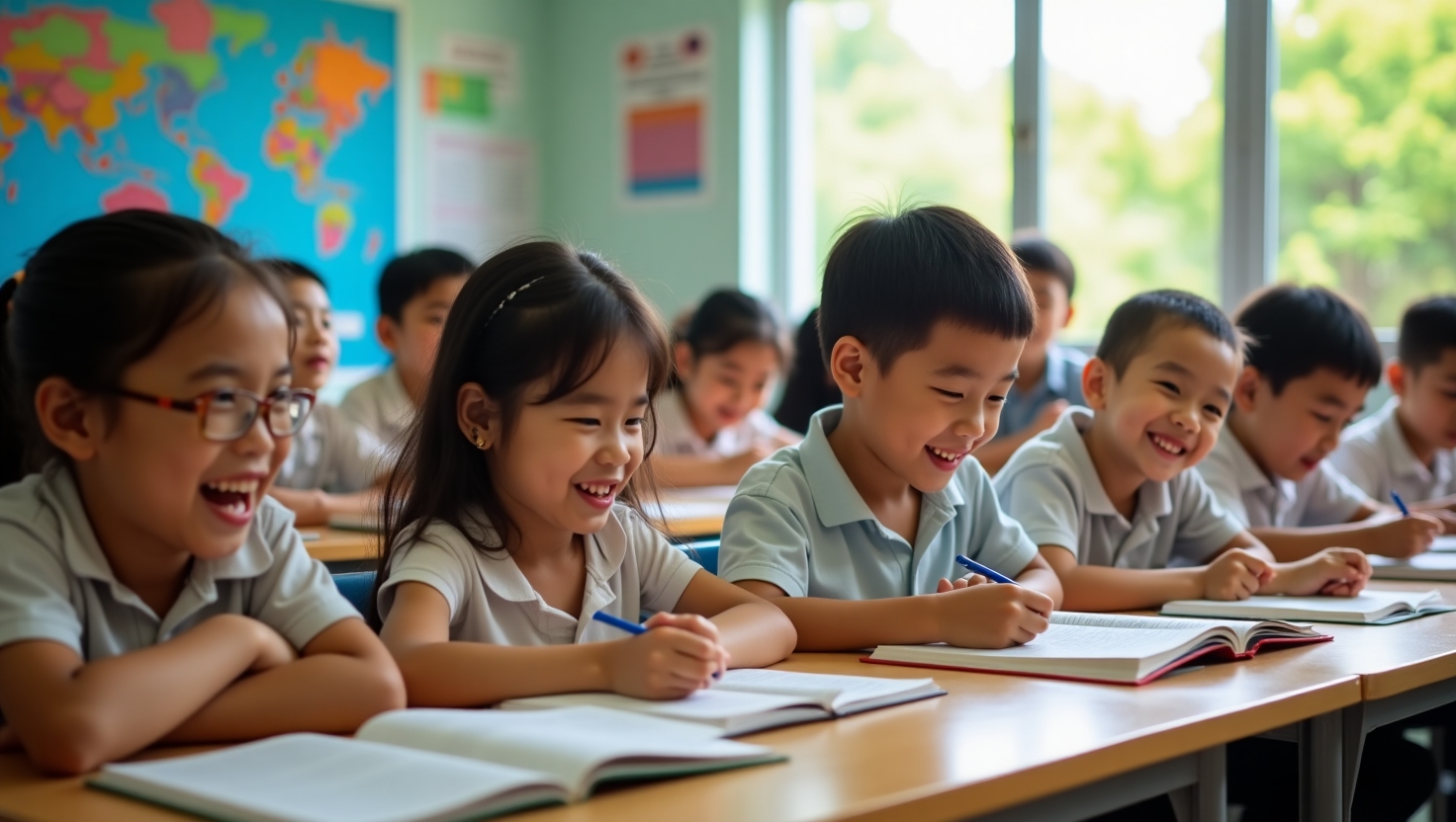 A classroom full of students 